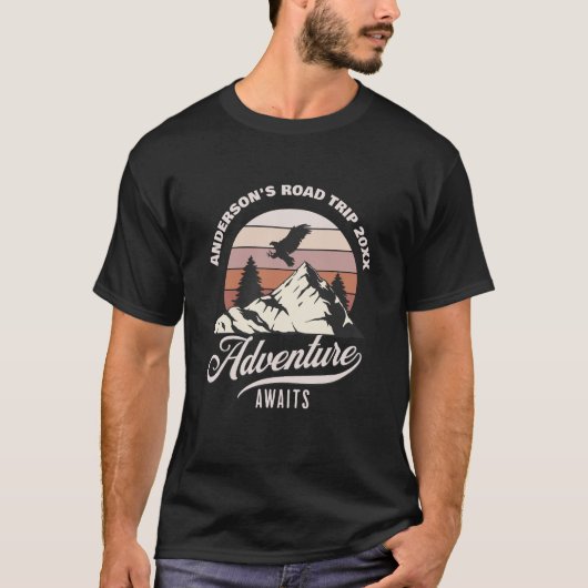 Familieroute zomervakantiebergen t-shirt (Voorkant)