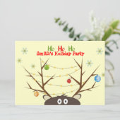 Familierrendierkerstfeest Kaart (Staand voorkant)