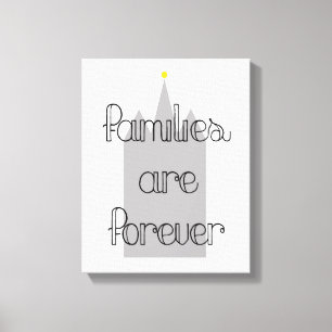 families are forever lds mormoonse tempel, liefde canvas afdruk