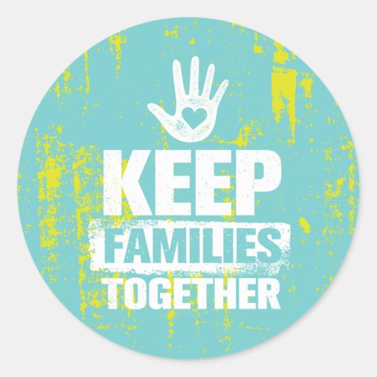 Families bij elkaar houden ronde sticker (Voorkant)