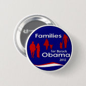 Families voor Barack Obama 2012 Ronde Button 5,7 Cm (Voorkant /achterkant)