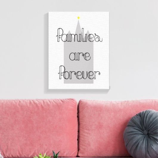 families zijn altijd al een slapende tempel , lief canvas afdruk (Insitu (Woonkamer))