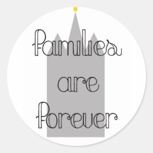 families zijn altijd een tempel van mormon lds ronde sticker