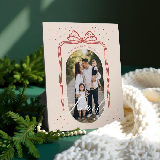 Familiescript Classy Chic Christmas Bow Arch Foto Fotoplaat