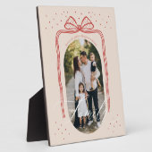 Familiescript Classy Chic Christmas Bow Arch Foto Fotoplaat (Zijkant)