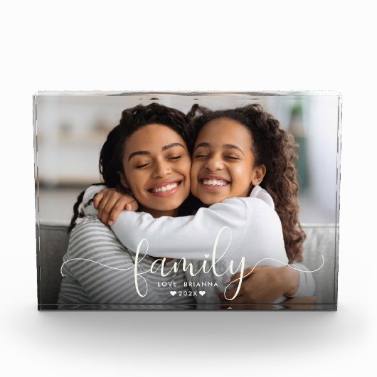 Familiescript Hart Moeder Dochter Modern Custom Fotoblokken (Voorkant)