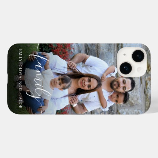 Familiescript-overlayfoto Case-Mate iPhone Case (Achterkant (horizontaal))
