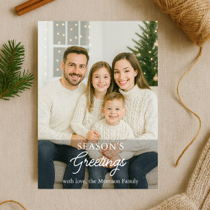 Familieseizoen Groeten Foto Vakantie Kaart