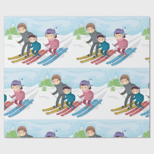 Familieskiën Cadeaupapier (Vlak)