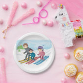 Familieskiën Papieren Bordje (Feest)