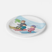 Familieskiën Papieren Bordje (Gekanteld)