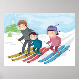 Familieskiën Poster