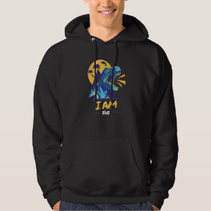 Familieslijm Dinosaur Birthday I Am Vijf Brot Hoodie