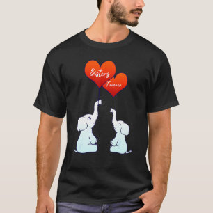 Familieslijm Zuster voor oever Elephants Heart Lov T-shirt
