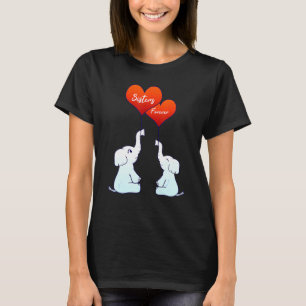 Familieslijm Zuster voor oever Elephants Heart Lov T-shirt