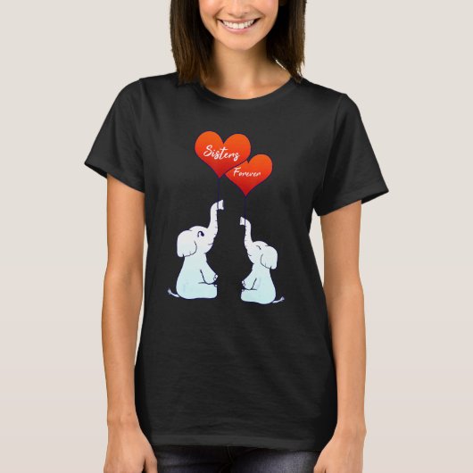 Familieslijm Zuster voor oever Elephants Heart Lov T-shirt (Voorkant)