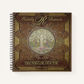 Familiestructuur | Antiek  lederen boekenblik Notitieboek (Voorkant)