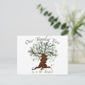Familiestructuur een bit verdraaid briefkaart (Staand voorkant)