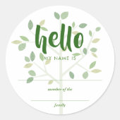 Familiestructuur HALLO MIJN NAAM IS Ronde Sticker (Voorkant)