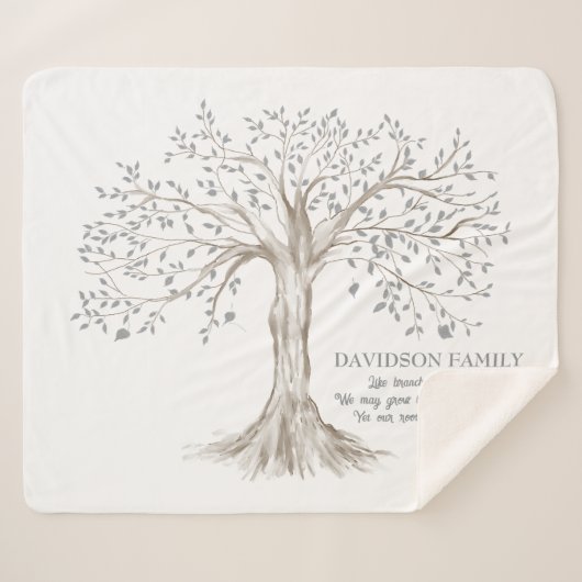 Familiestructuur met prijsopgave op maat sherpa deken (Voorkant (horizontaal))