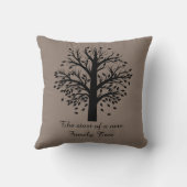 Familiestructuur, zwarte boom op tape, 8 namen en  kussen (Achterkant)