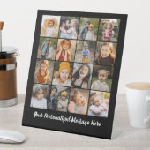 Familietekst Modern Gepersonaliseerd 16 Fotocollag Reclamebord Met Voetstuk (Insitu)