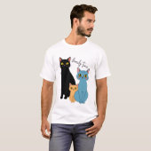 FAMILIETIJD katten liefhebbers T-shirt (Voorkant volledig)