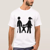 Familietijd Minimalistische Stick Figuur Icon T-sh T-shirt (Voorkant)
