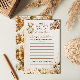 Familietraditie Baby shower spel Rustic Teddy