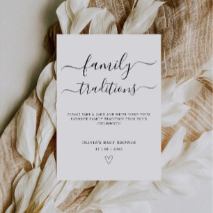 Familietradities Baby shower Spelletjes Afdrukbaar Kaart