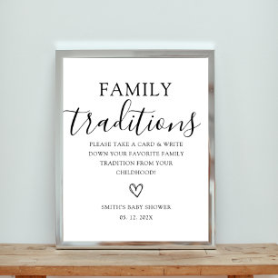 Familietradities Baby shower Teken Poster