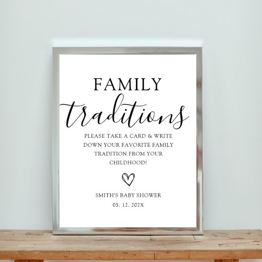 Familietradities Baby shower Teken Poster