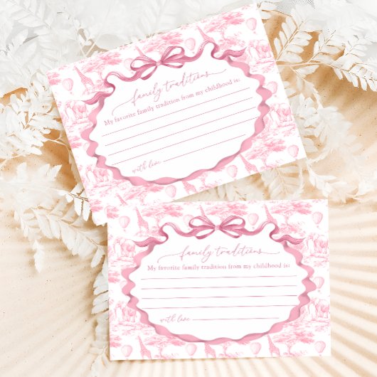 Familietradities Toile Roze Safari Informatiekaartje