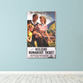 Familietrio op vakantiebesparingen canvas afdruk (Insitu (Houten vloer))