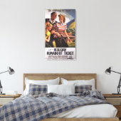 Familietrio op vakantiebesparingen canvas afdruk (Insitu (Slaapkamer))