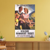 Familietrio op vakantiebesparingen canvas afdruk (Insitu (Woonkamer))