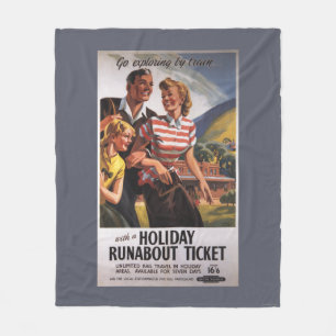 Familietrio op vakantiebesparingen fleece deken