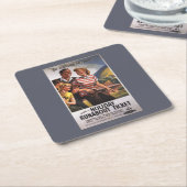 Familietrio op vakantiebesparingen kartonnen onderzetters (Schuin)