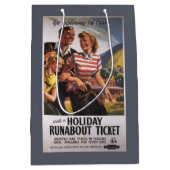 Familietrio op vakantiebesparingen medium cadeauzakje (Voorkant)