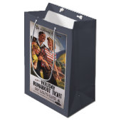 Familietrio op vakantiebesparingen medium cadeauzakje (Voorkant Gekanteld)