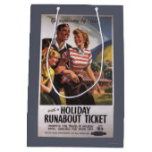 Familietrio op vakantiebesparingen medium cadeauzakje (Achterkant)