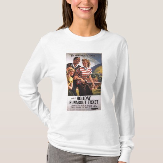 Familietrio op vakantiebesparingen t-shirt (Voorkant)