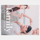 Familietypografie gepersonaliseerde foto fleece deken (Voorkant (Horizontaal))