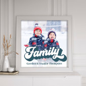 Familietypografie Retro Sjabloon Foto Afdruk