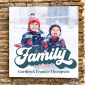 Familietypografie Retro Sjabloon Foto Afdruk