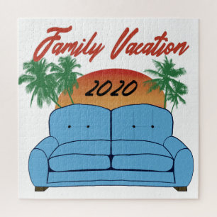Familievakantie 2020 op het Sofa Funny Virus Joke Legpuzzel