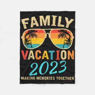 Familievakantie 2023 Beach Matching Summer Vacatio Fleece Deken