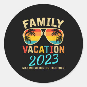 Familievakantie 2023 Beach Matching Summer Vacatio Ronde Sticker