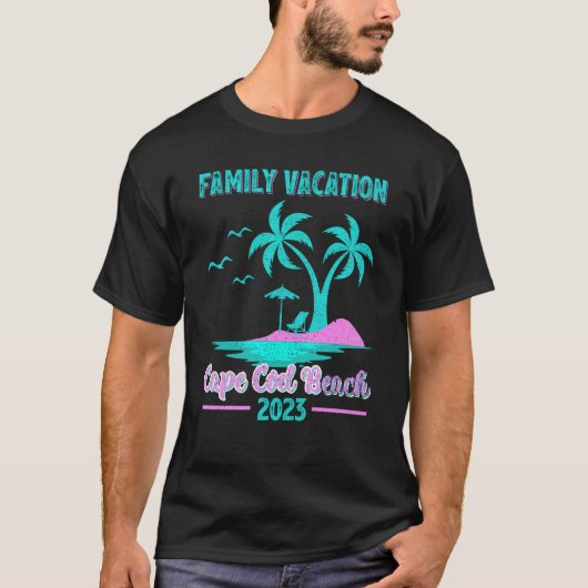 Familievakantie 2023 Palm Tree Massachusetts Cape T-shirt (Voorkant)