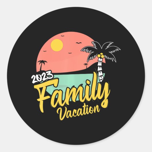 Familievakantie 2023 Trip reiscruise Ronde Sticker (Voorkant)